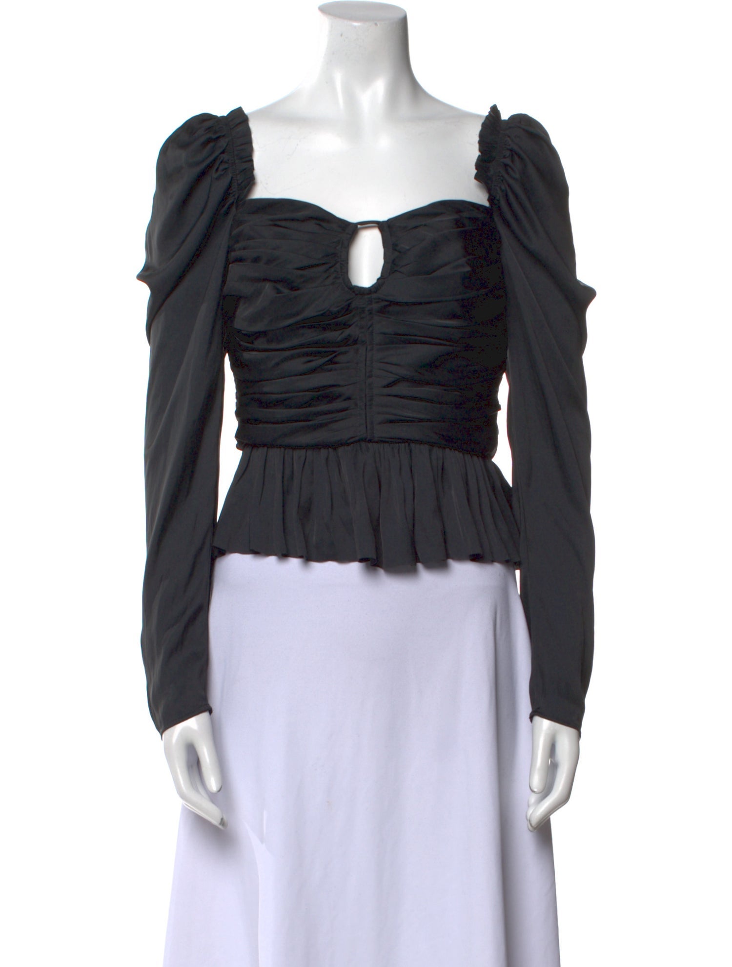 Ulla Johnson Square Neckline Long Sleeve Crop Top