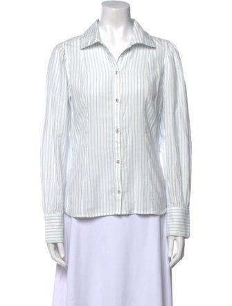 Ulla Johnson Striped Long Sleeve Button-Up Top