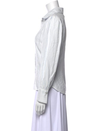 Ulla Johnson Striped Long Sleeve Button-Up Top