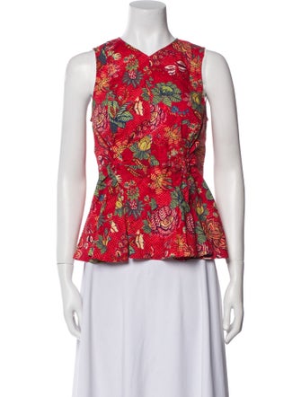 Ulla Johnson Floral Print V-Neck Top