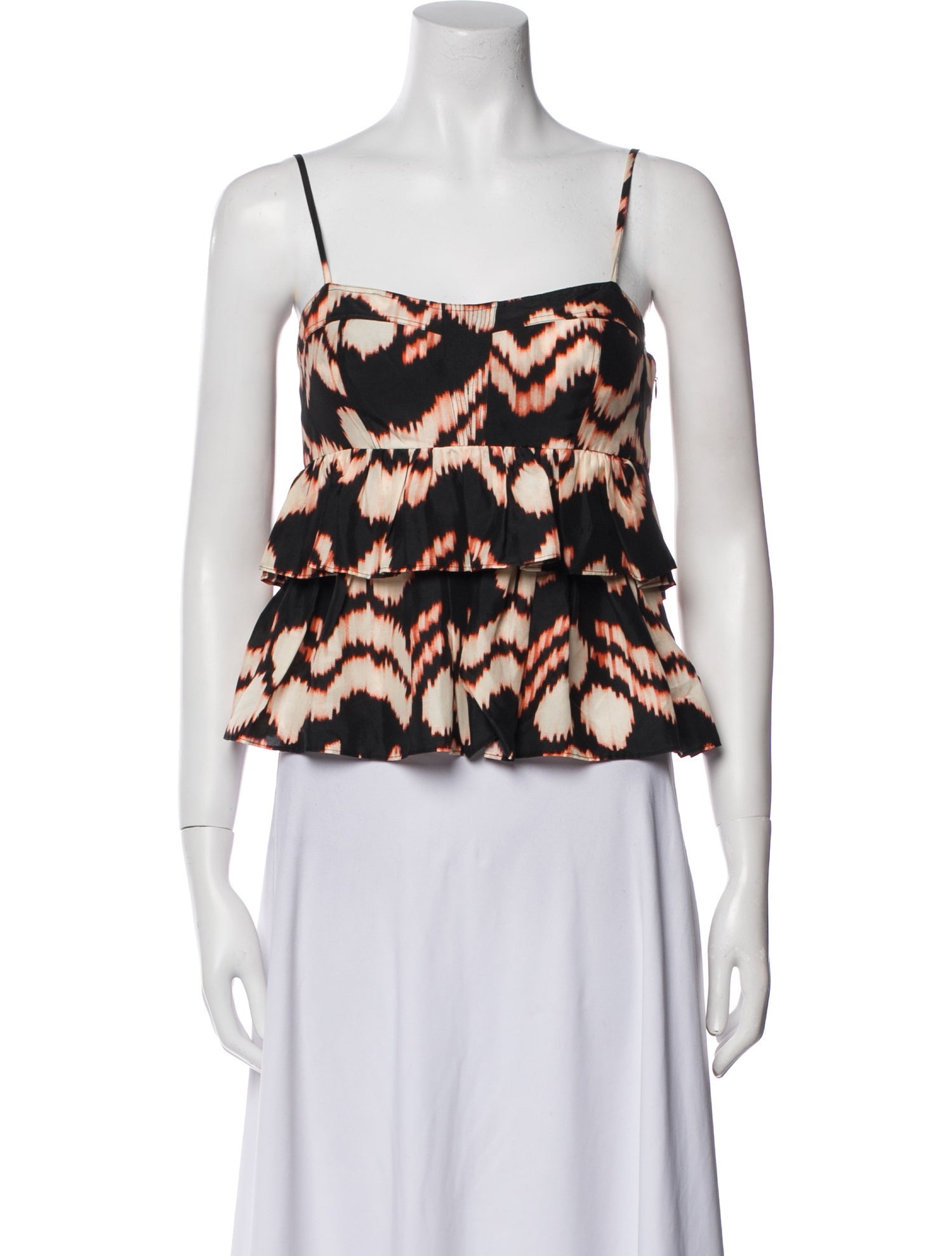 Ulla Johnson Silk Printed Crop Top