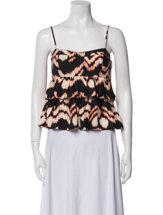 Ulla Johnson Silk Printed Crop Top