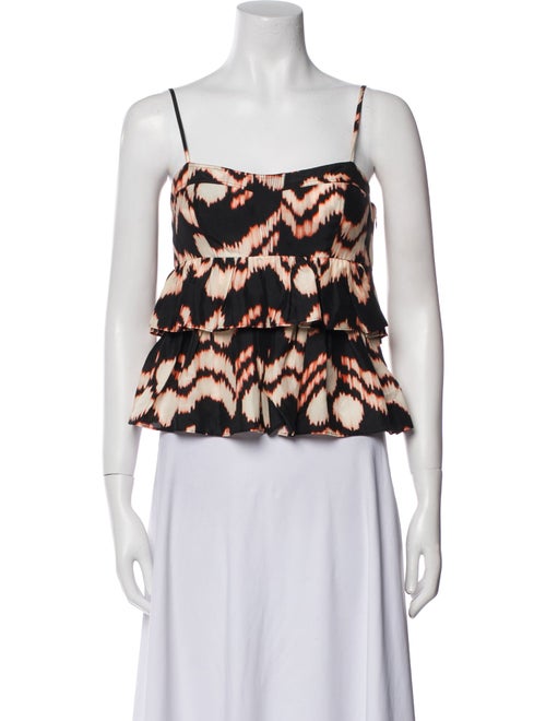 Ulla Johnson Silk Printed Crop Top