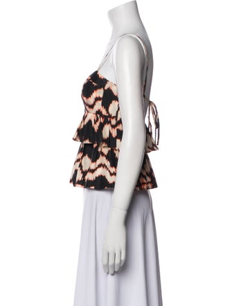 Ulla Johnson Silk Printed Crop Top