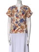 Ulla Johnson Floral Print V-Neck Blouse