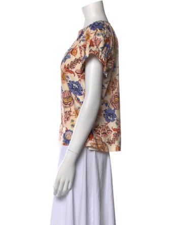 Ulla Johnson Floral Print V-Neck Blouse