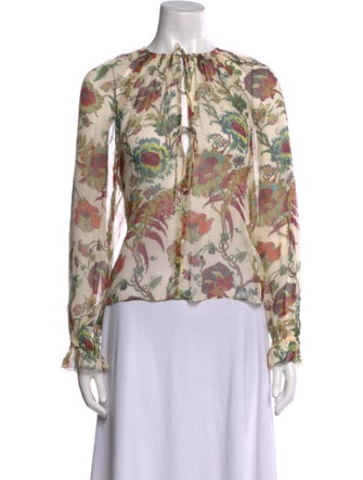 Ulla Johnson Silk Floral Print Blouse