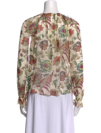 Ulla Johnson Silk Floral Print Blouse