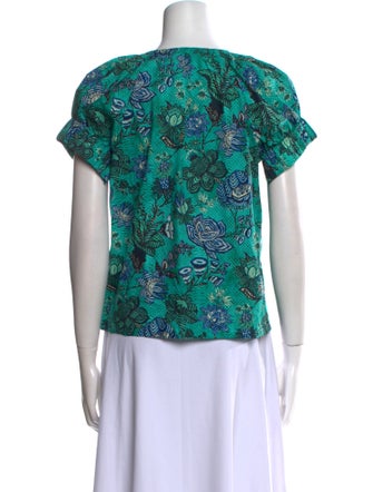 Ulla Johnson Floral Print V-Neck Blouse