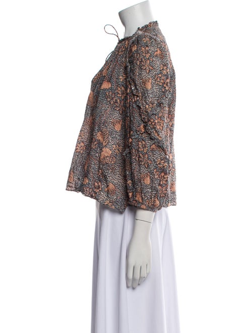 Ulla Johnson Floral Print Mock Neck Blouse