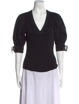 Ulla Johnson V-Neck Three-Quarter Sleeve Top