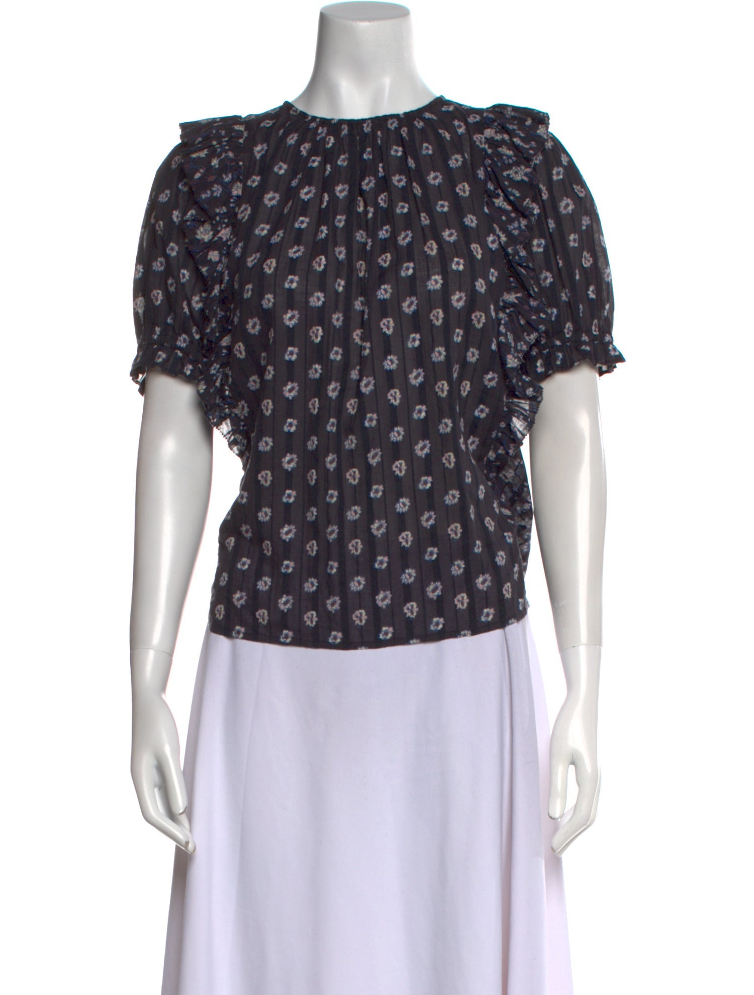 Ulla Johnson Printed Crew Neck Top