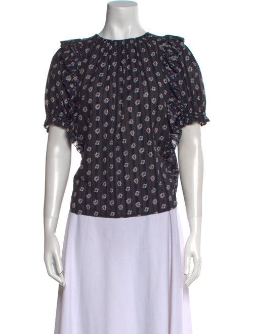 Ulla Johnson Printed Crew Neck Top