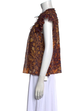 Ulla Johnson Printed V-Neck Blouse