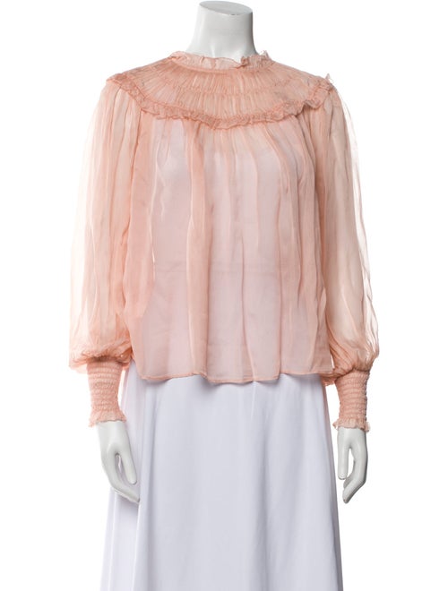 Ulla Johnson Silk Mock Neck Blouse