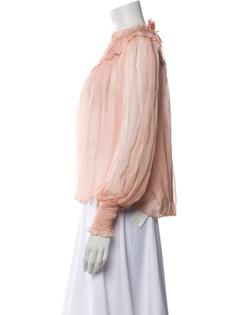 Ulla Johnson Silk Mock Neck Blouse