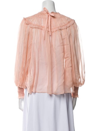 Ulla Johnson Silk Mock Neck Blouse