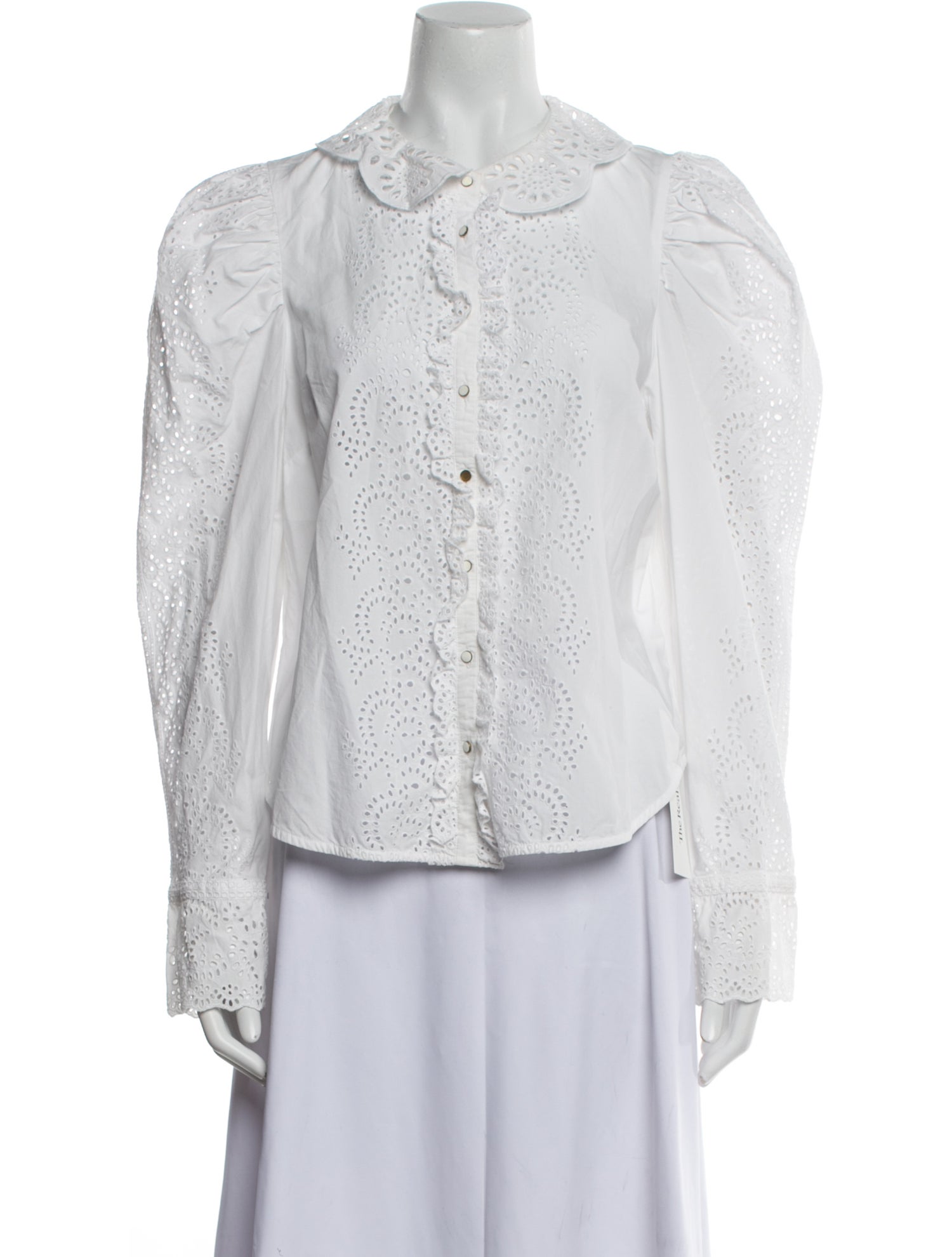 Ulla Johnson Lace Pattern Long Sleeve Button-Up Top