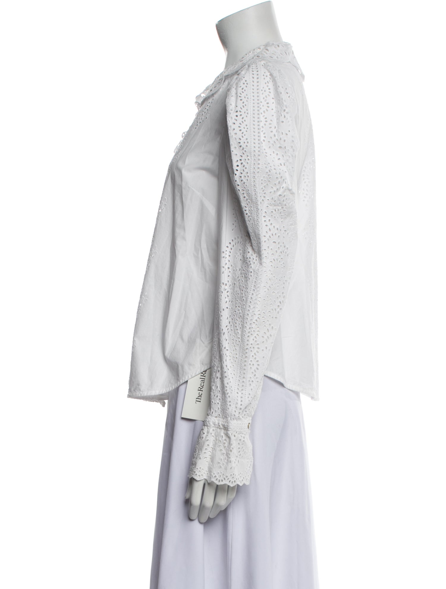 Ulla Johnson Lace Pattern Long Sleeve Button-Up Top