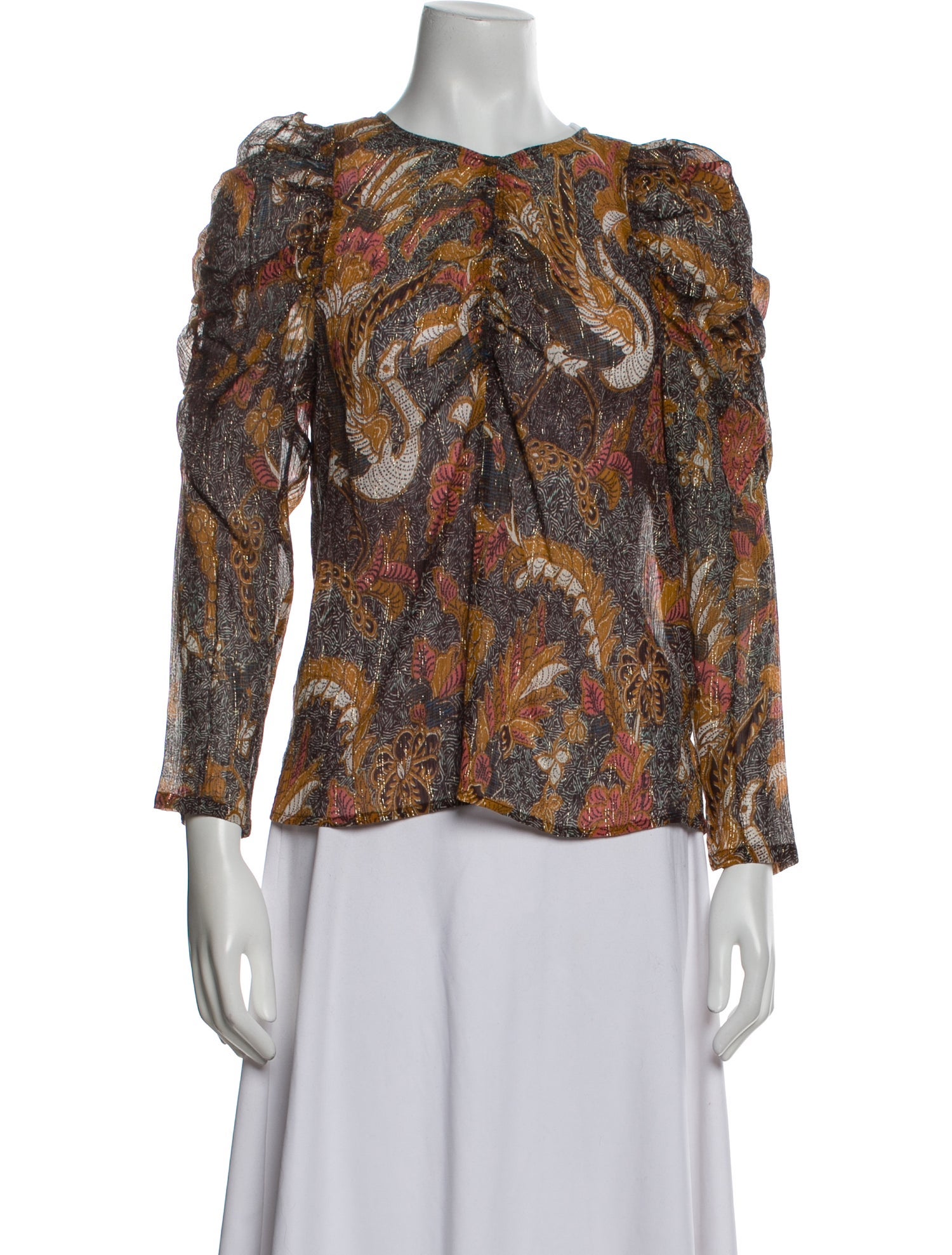 Ulla Johnson Paisley Print Crew Neck Blouse