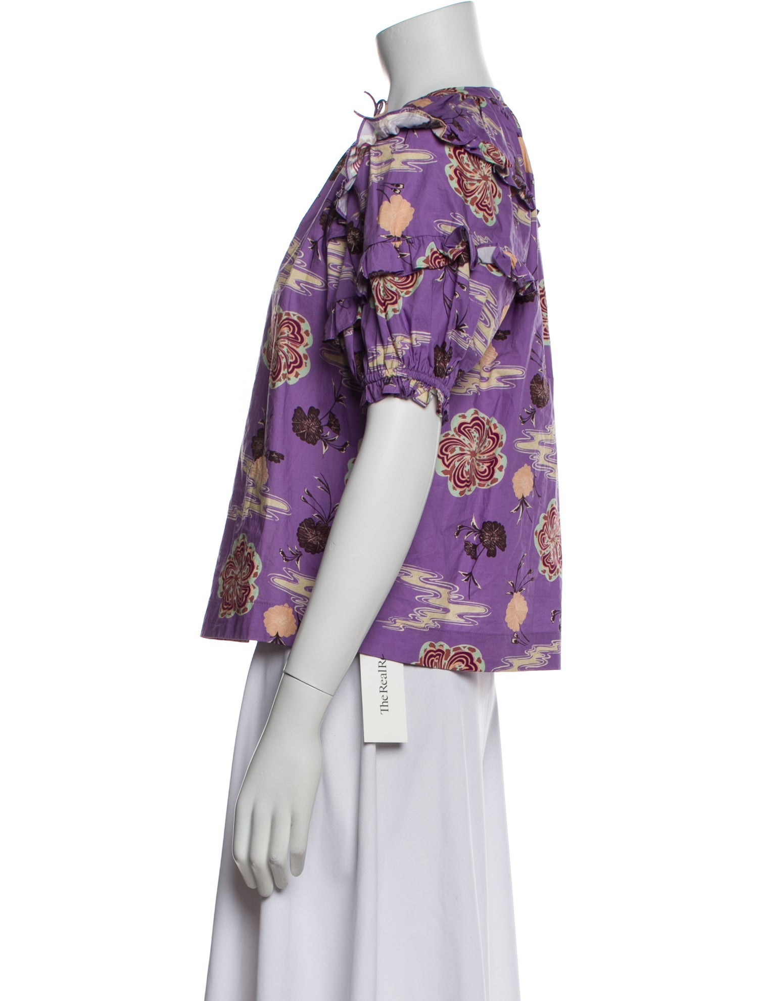 Ulla Johnson Floral Print Mock Neck Blouse