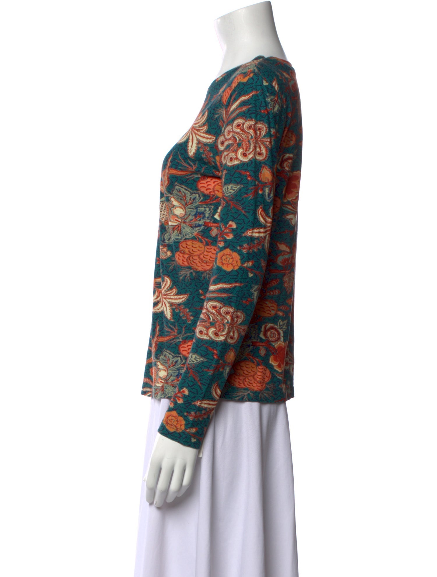 Ulla Johnson Floral Print Bateau Neckline Blouse