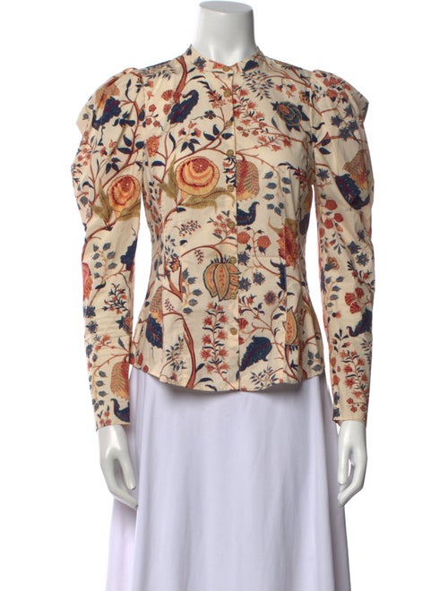 Ulla Johnson Floral Print Mock Neck Blouse