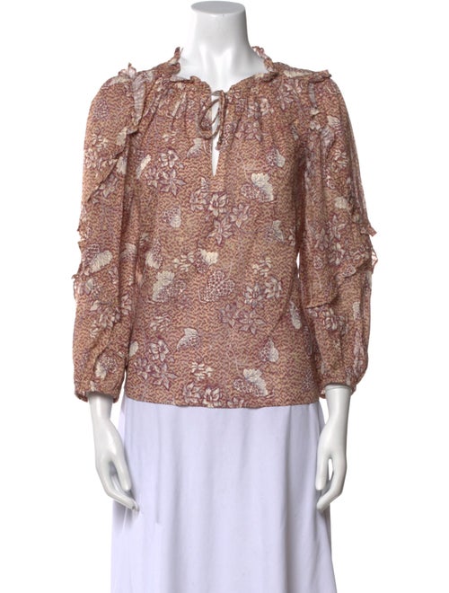 Ulla Johnson Floral Print Mock Neck Blouse