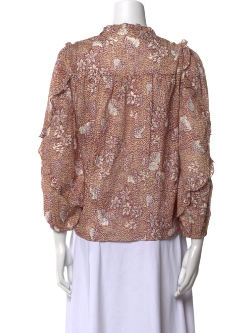 Ulla Johnson Floral Print Mock Neck Blouse