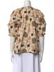 Ulla Johnson Floral Print V-Neck Blouse