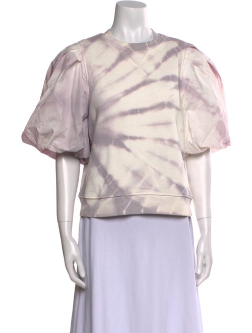 Ulla Johnson Tie-Dye Print Crew Neck Crop Top