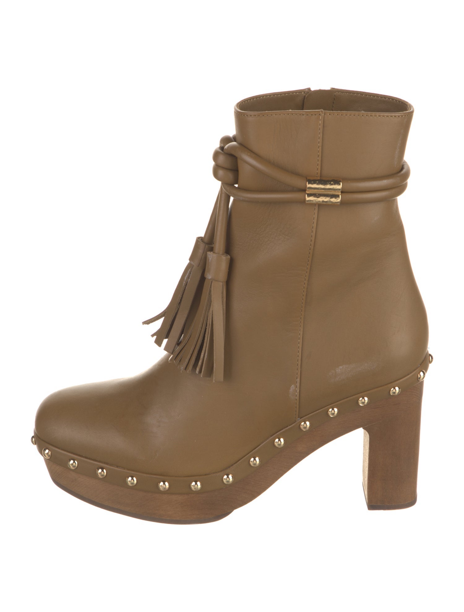 Ulla Johnson Leather Tassel Accents Lace-Up Boots