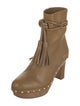 Ulla Johnson Leather Tassel Accents Lace-Up Boots