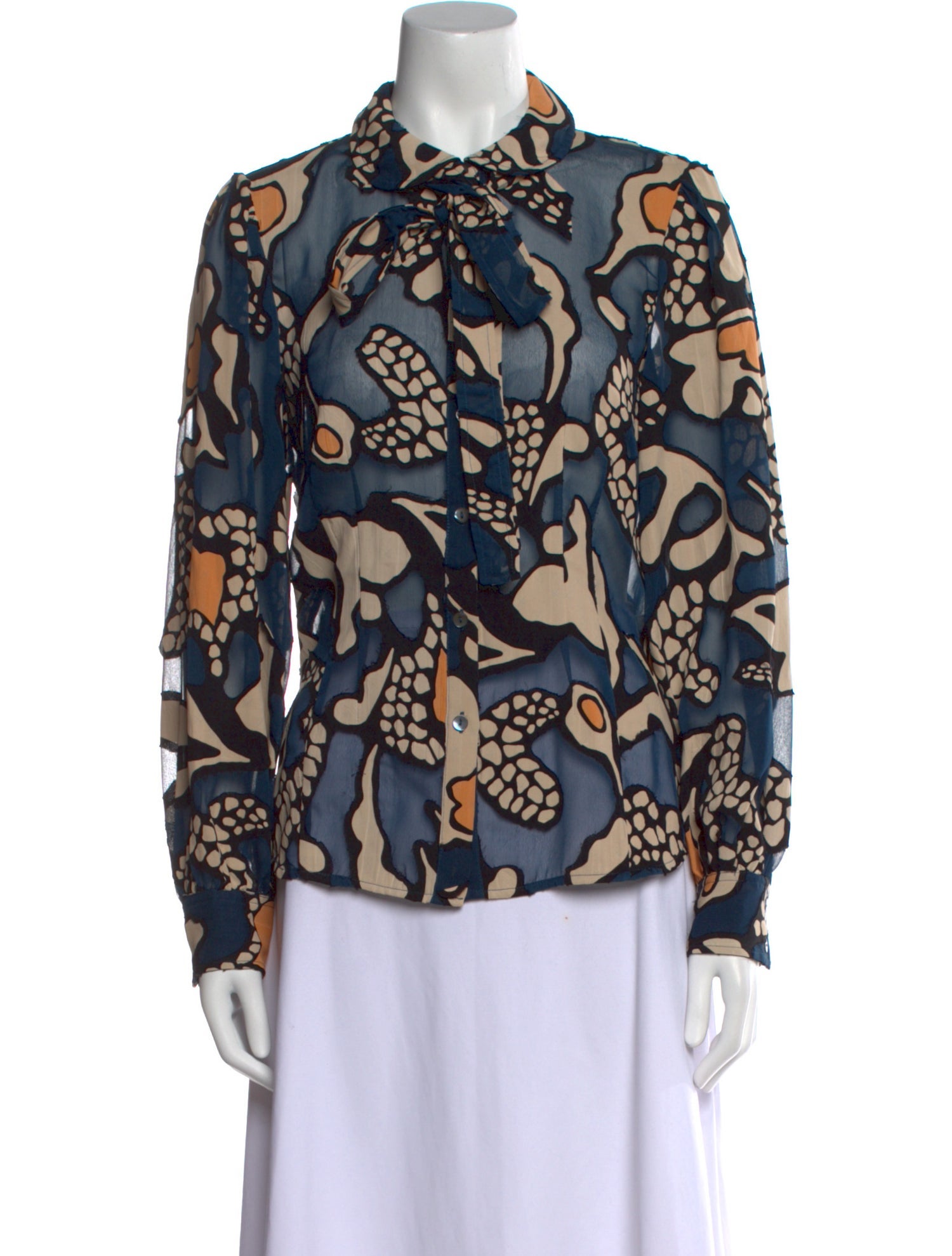 Ulla Johnson Floral Print Mock Neck Button-Up Top
