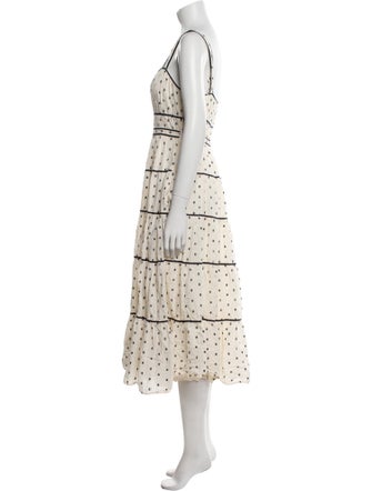 Ulla Johnson Polka Dot Print Midi Length Dress