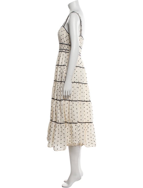 Ulla Johnson Polka Dot Print Midi Length Dress