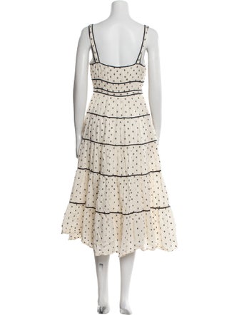 Ulla Johnson Polka Dot Print Midi Length Dress