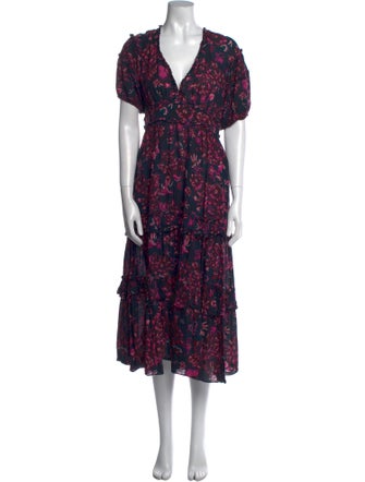 Ulla Johnson Floral Print Midi Length Dress