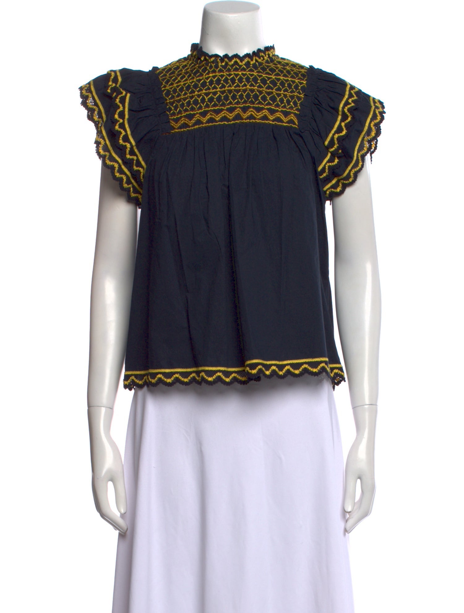 Ulla Johnson Printed Mock Neck Blouse w/ Tags