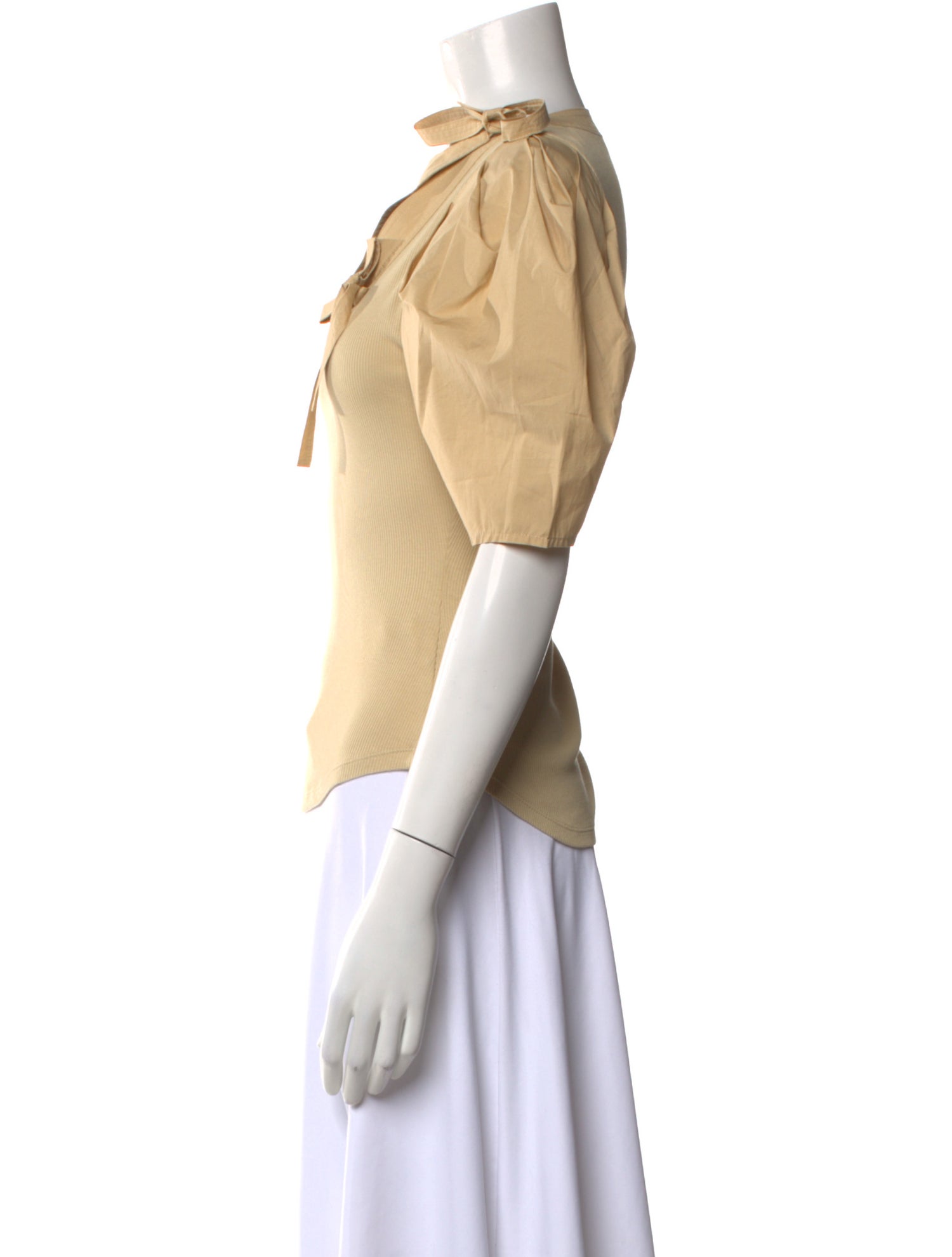 Ulla Johnson Mock Neck Short Sleeve Top