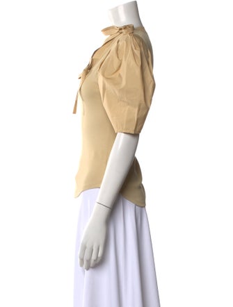 Ulla Johnson Mock Neck Short Sleeve Top