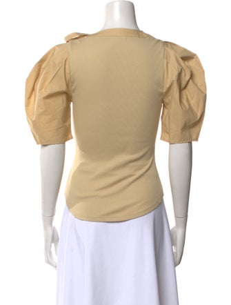 Ulla Johnson Mock Neck Short Sleeve Top