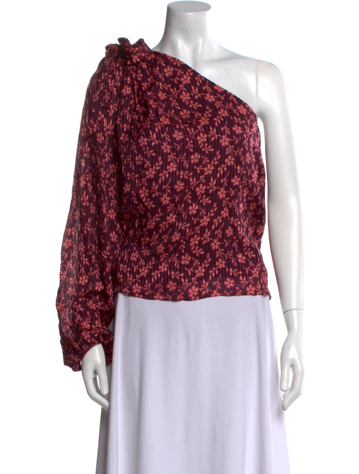 Ulla Johnson Floral Print One-Shoulder Blouse