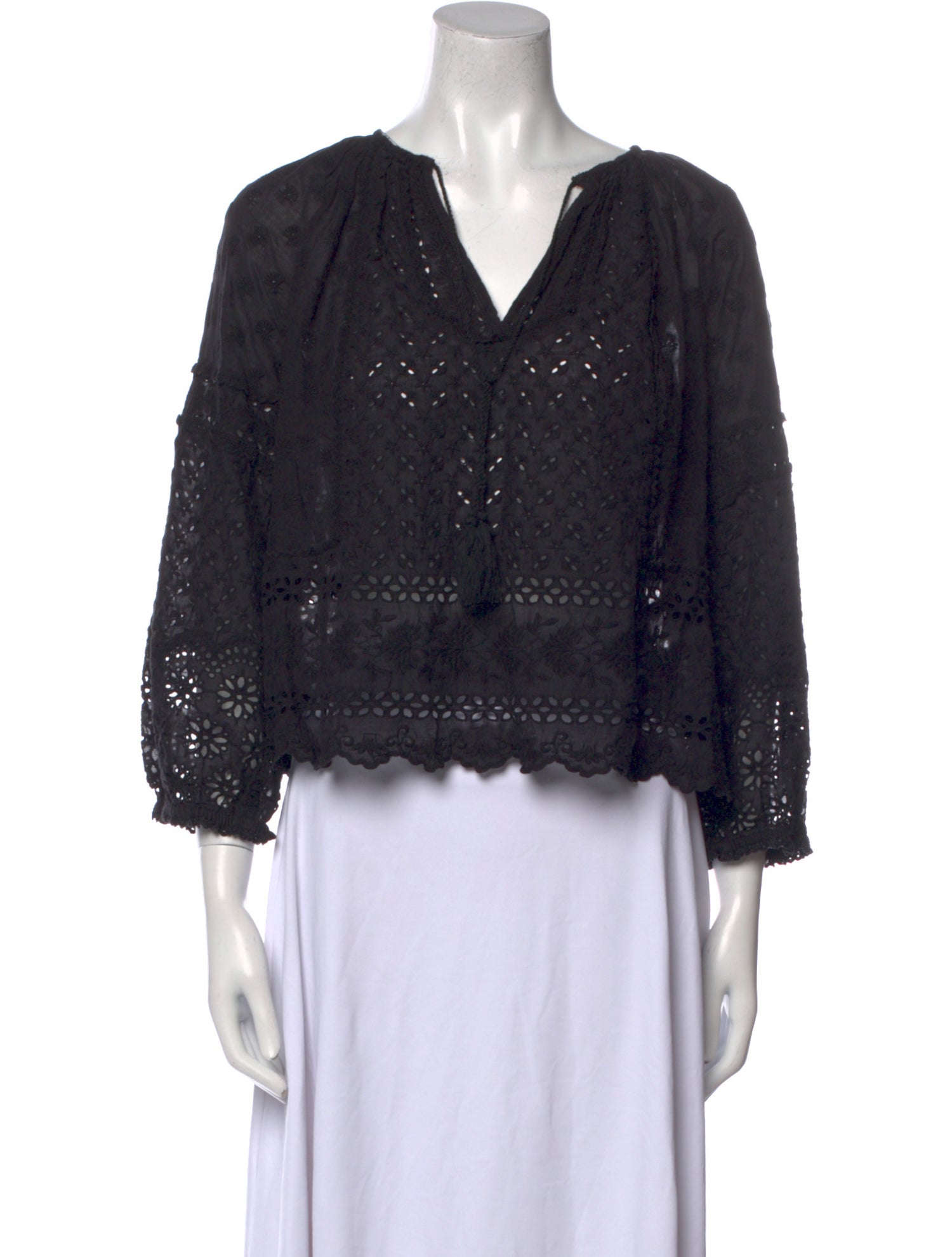 Ulla Johnson Patterned V-Neck Crop Top