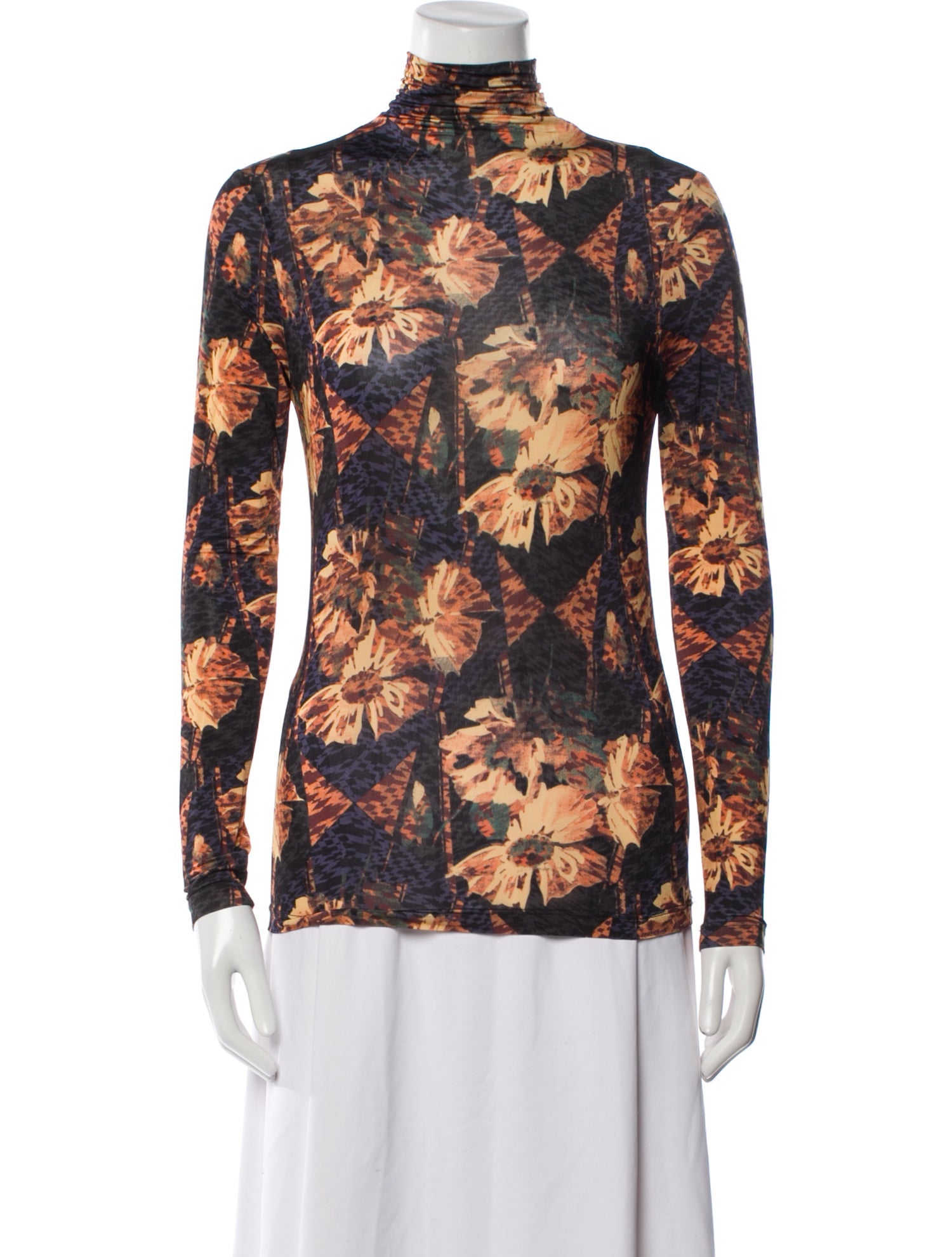 Ulla Johnson Floral Print Mock Neck Blouse