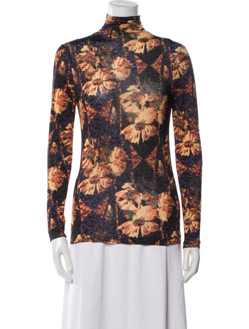 Ulla Johnson Floral Print Mock Neck Blouse