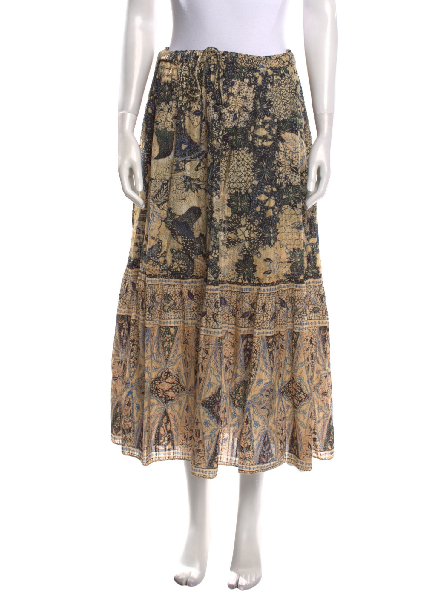 Ulla Johnson Floral Print Midi Length Skirt