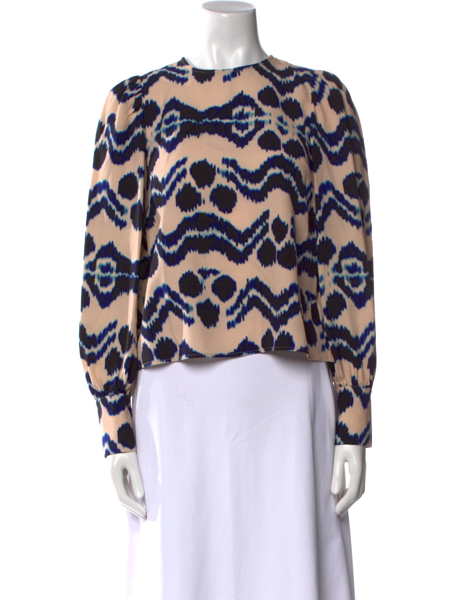 Ulla Johnson Animal Print Crew Neck Blouse