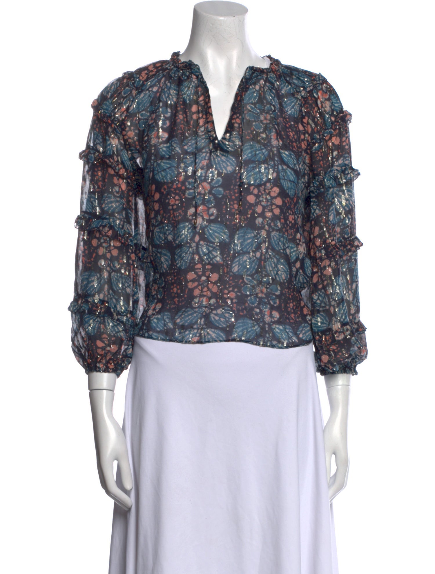 Ulla Johnson Silk Floral Print Blouse