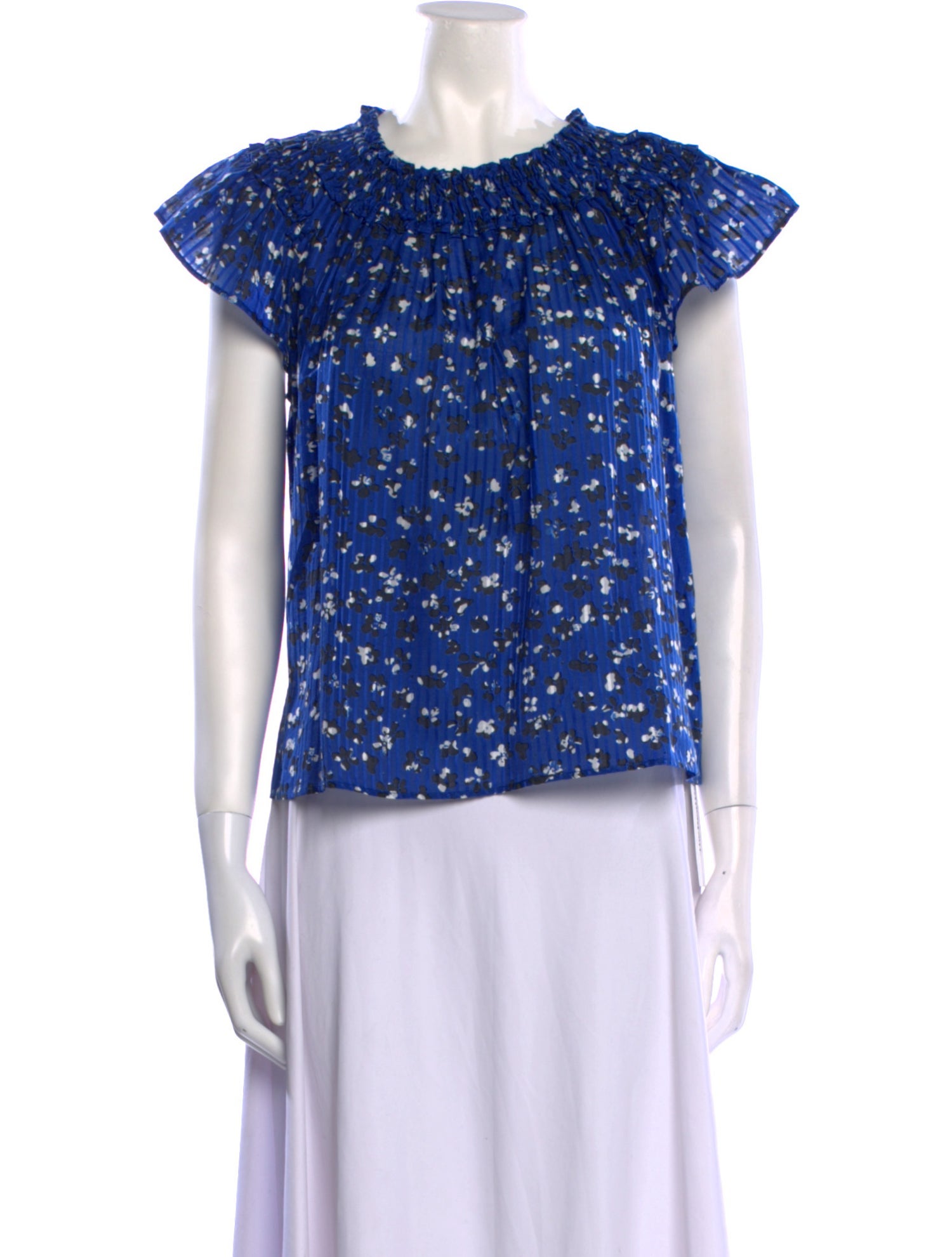 Ulla Johnson Floral Print Crew Neck Blouse